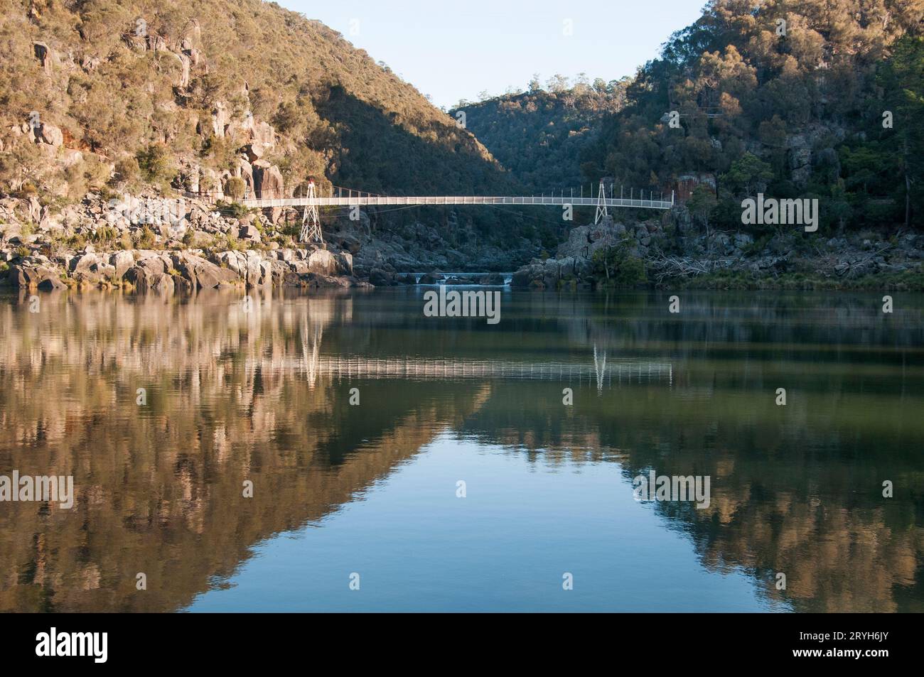 First Basin at Cataract Gorge, Launceston, Tasmania, Australia Stock Photo