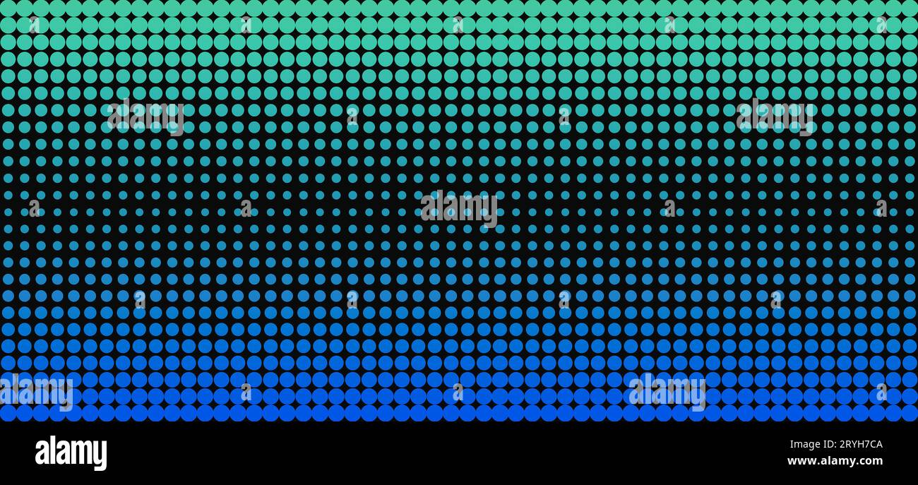 Dark green blue halftone pattern background, abstract color gradient banner design Stock Photo