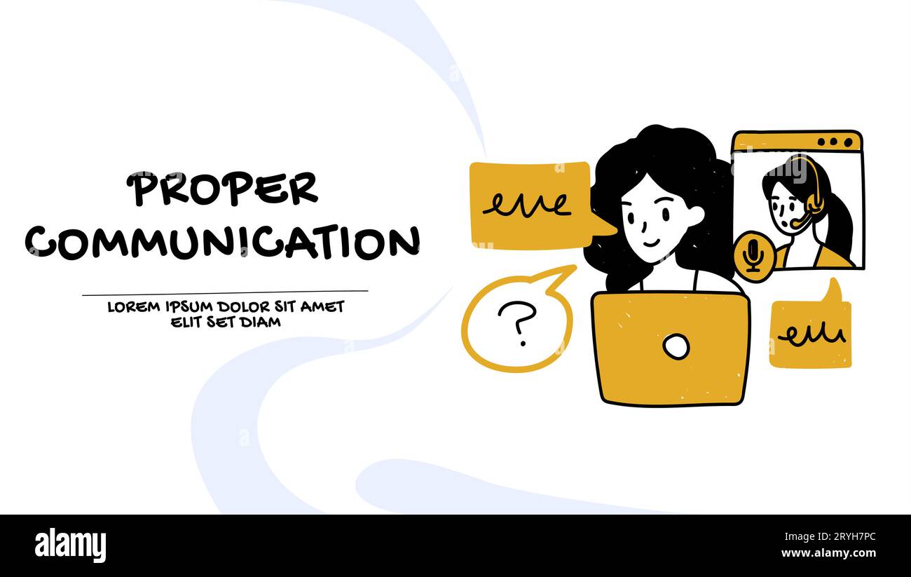 Customer service support and proper communication concept Stock Vector
