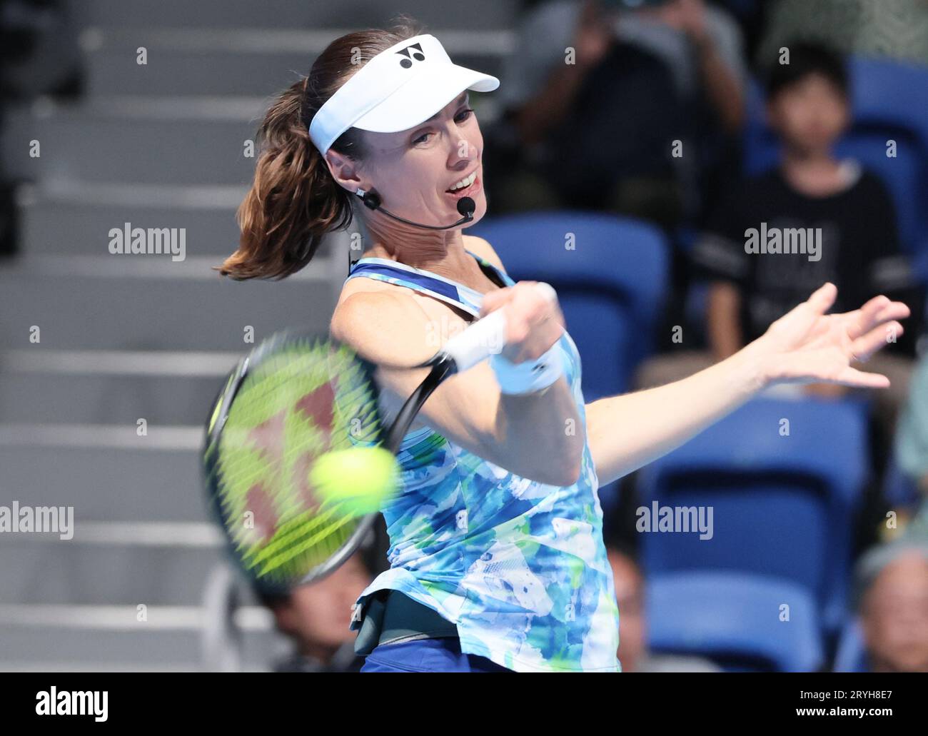 tokyo-japan-1st-oct-2023-swiss-tennis-legend-martina-hingis-plays-a
