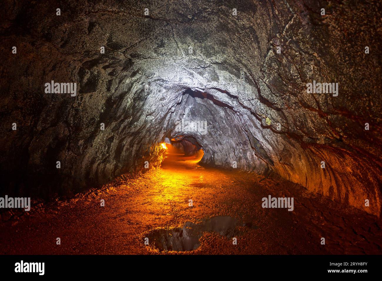 lava tube on Big island Hawaii, USA Stock Photo