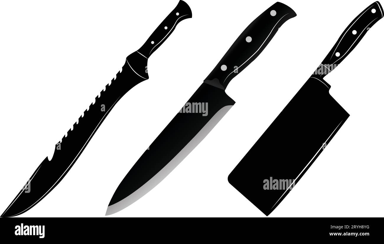 Kitchen knife icon on white background, Isolated Vector illustration