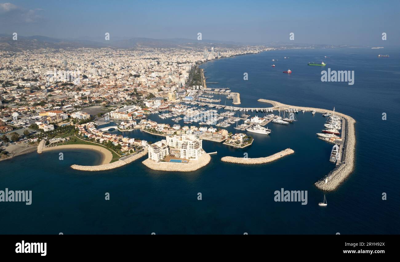 Aerial Drone Scenery Yacht Marina Drone View From Above Limassol Aerial Drone Scenery Yacht Marina Drone View From Above Limassol