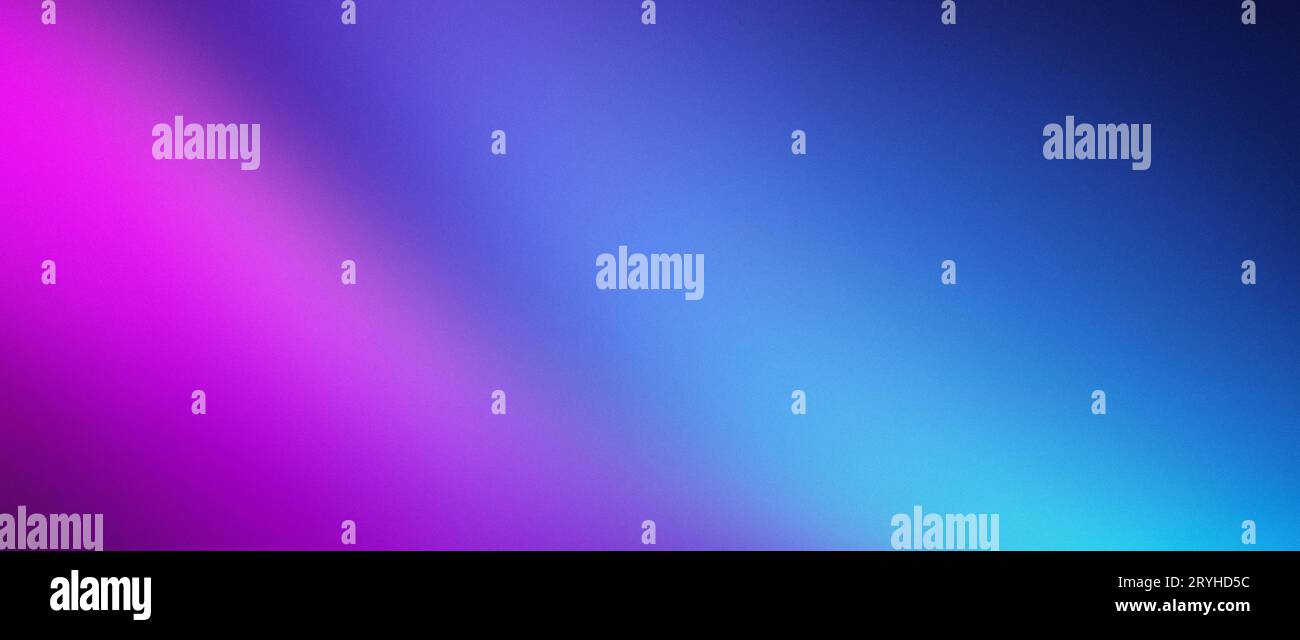 Purple pink blue color gradient background blurred neon color flow, grainy texture effect, technology banner design Stock Photo