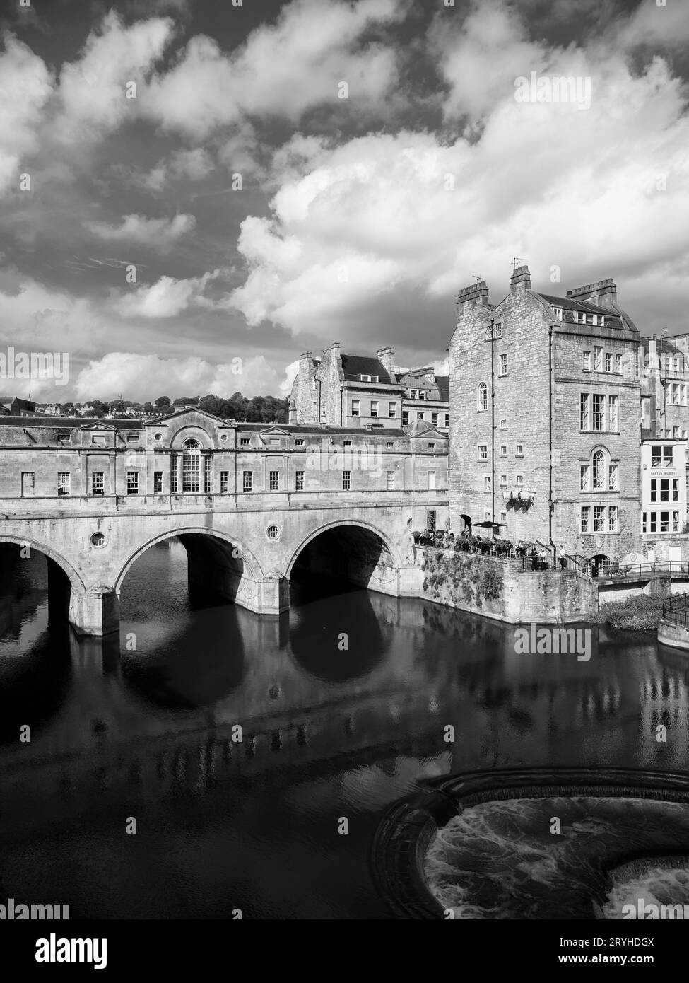 Black and White Landscape, Pulteney Bridge, City of Bath, Somerset