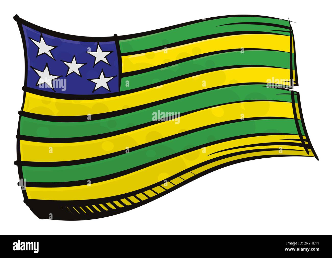 Brazilian state Goias national flag created in graffiti paint style Stock Photo