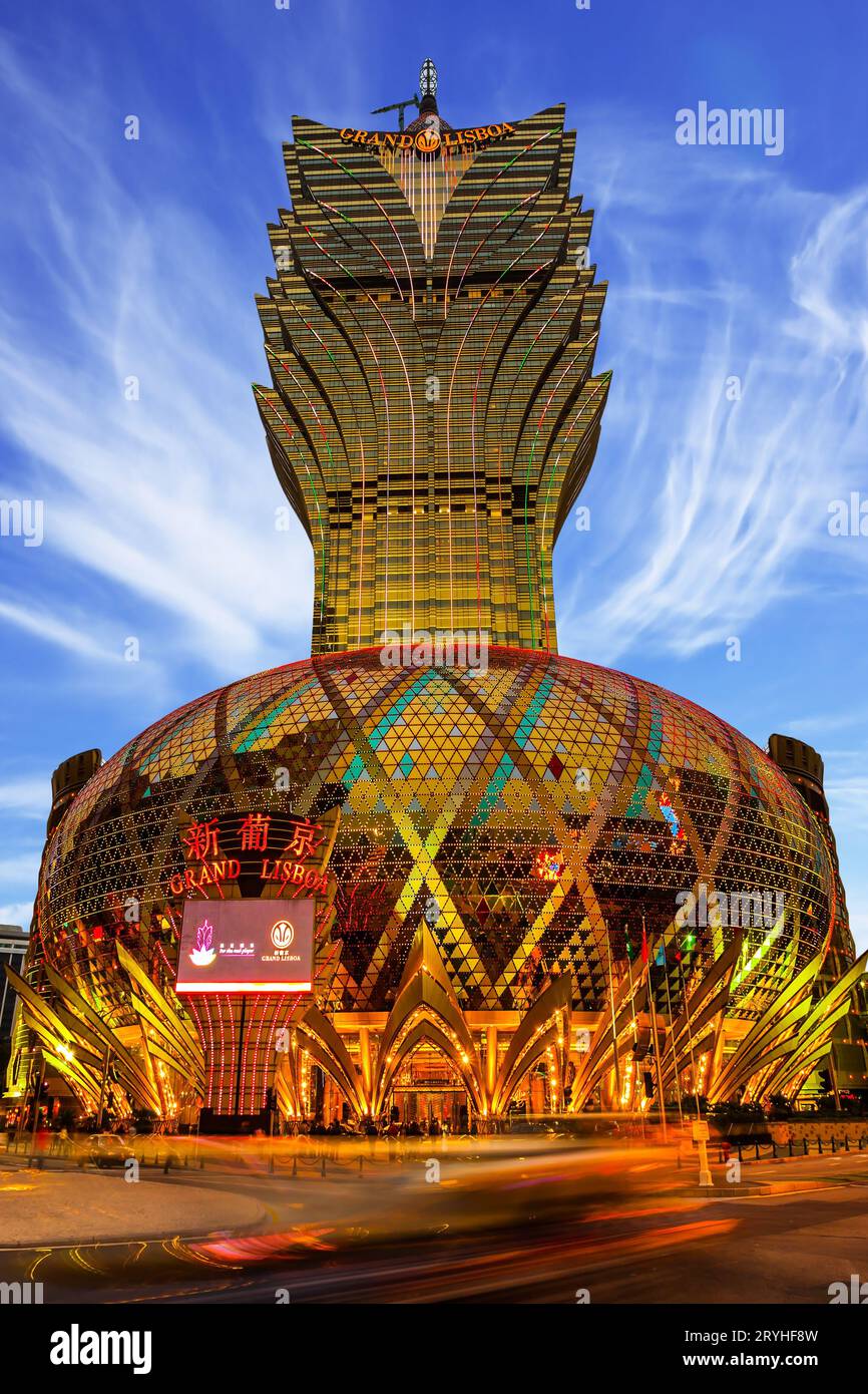 Grand Lisboa Macau Hotel  Casino Stock Photo