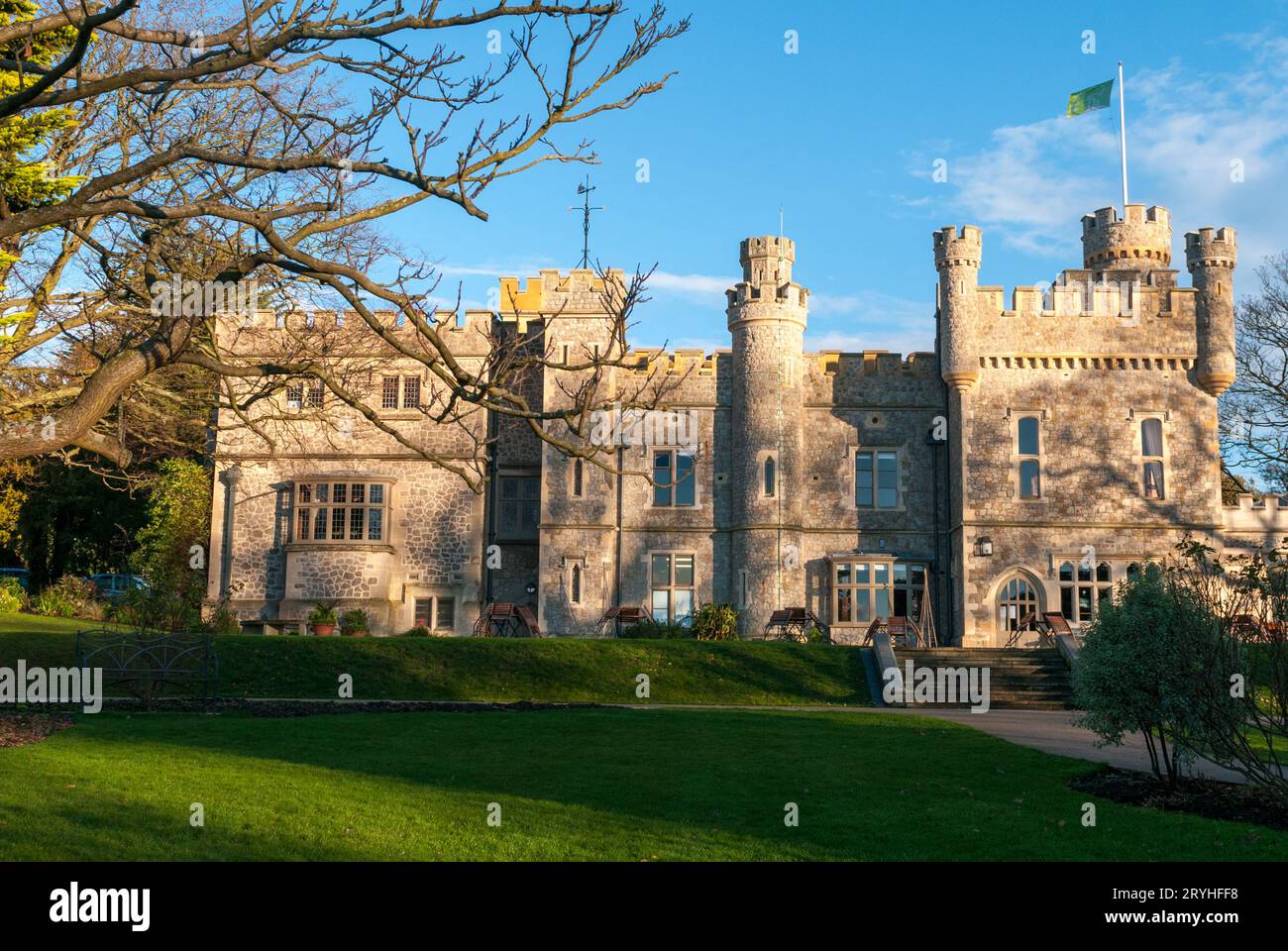 Facade of the landmark of Whitstable Castle and gardens in Kent United Kingdom Stock Photo