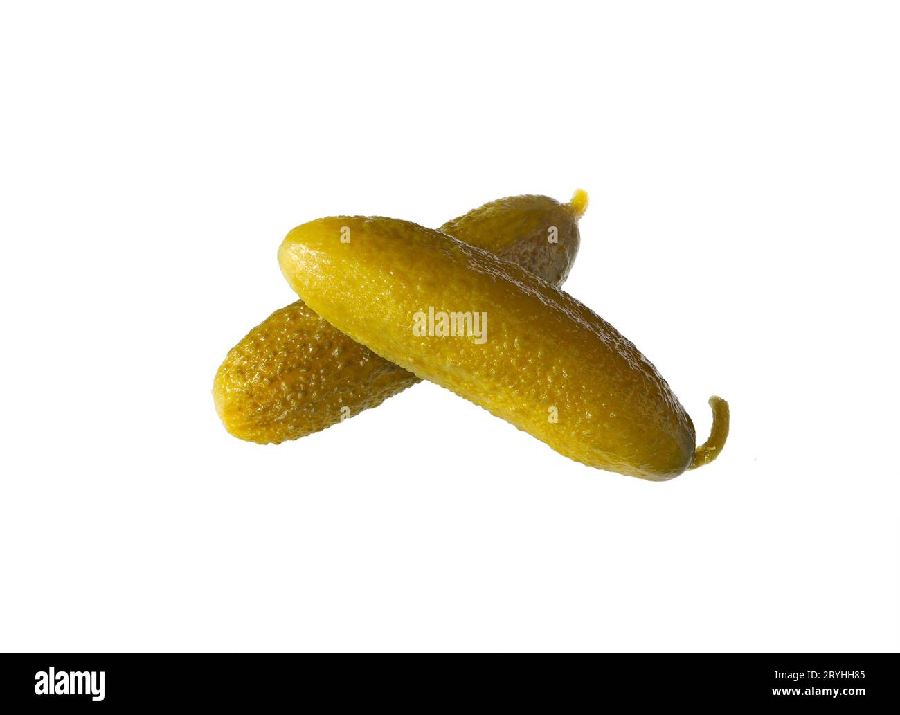 Pickled, marinated cucumbers isolated on white background Stock Photo