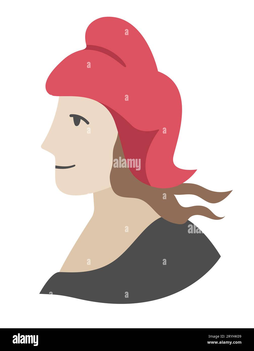 Vector Marianne icon. Traditional French symbol illustration. Female