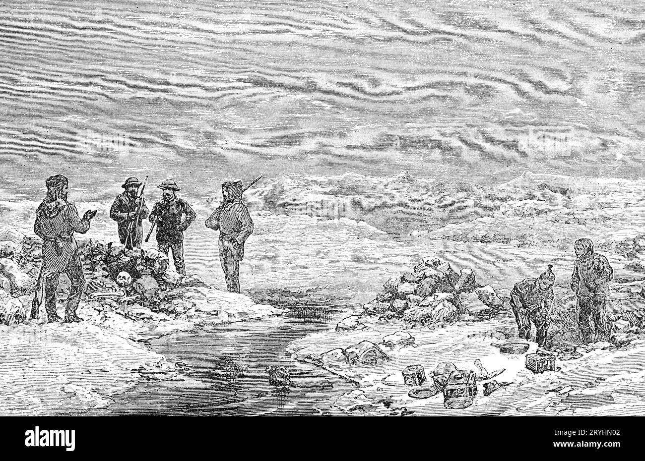 Frederick Schwatka (18491892), and his men discovering the remains of