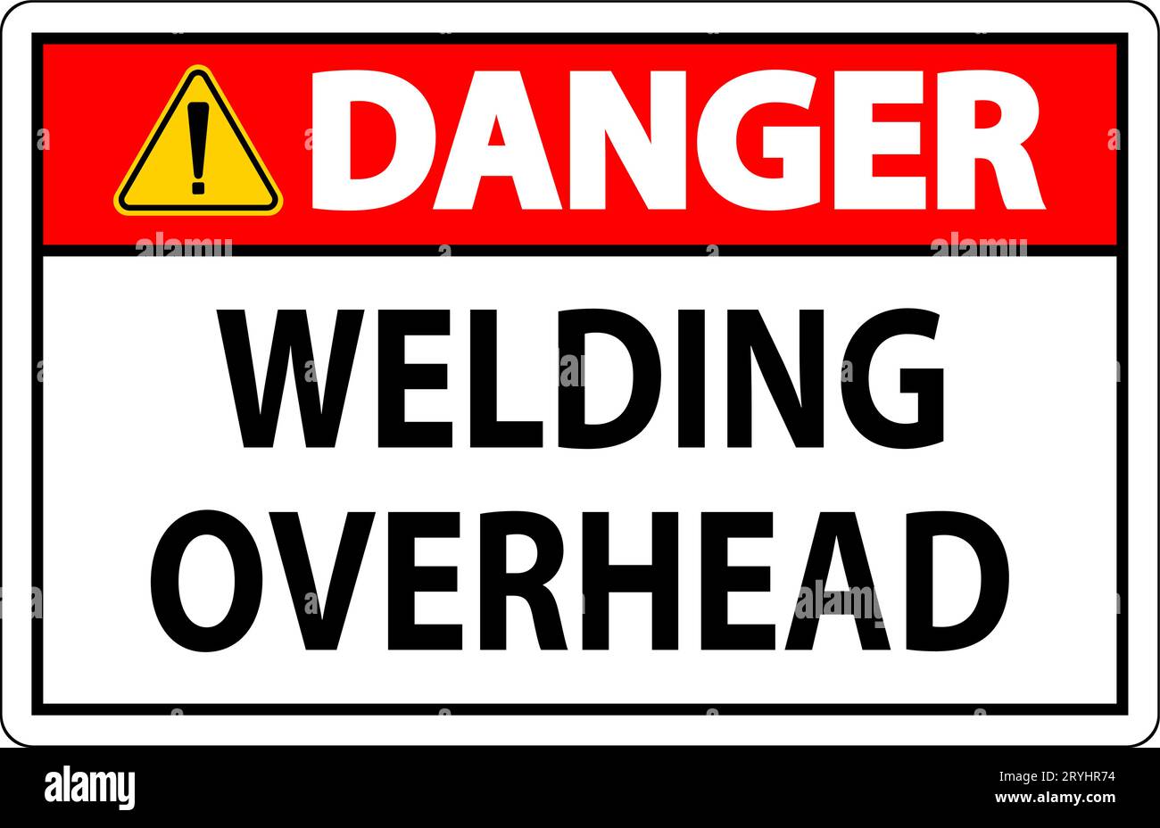Danger Sign Welding Overhead Stock Vector