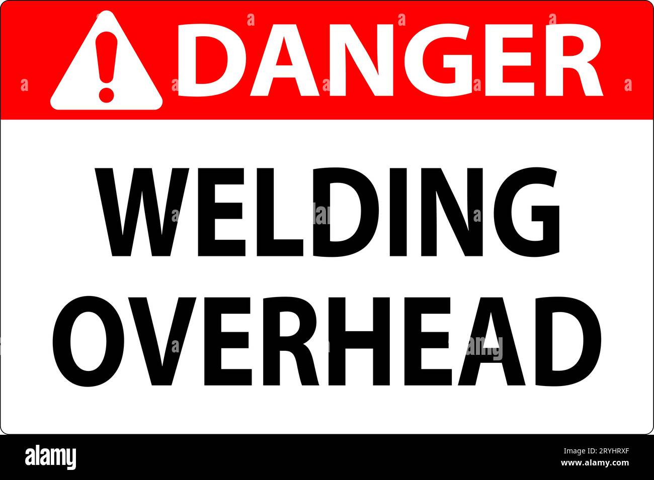 Danger Sign Welding Overhead Stock Vector