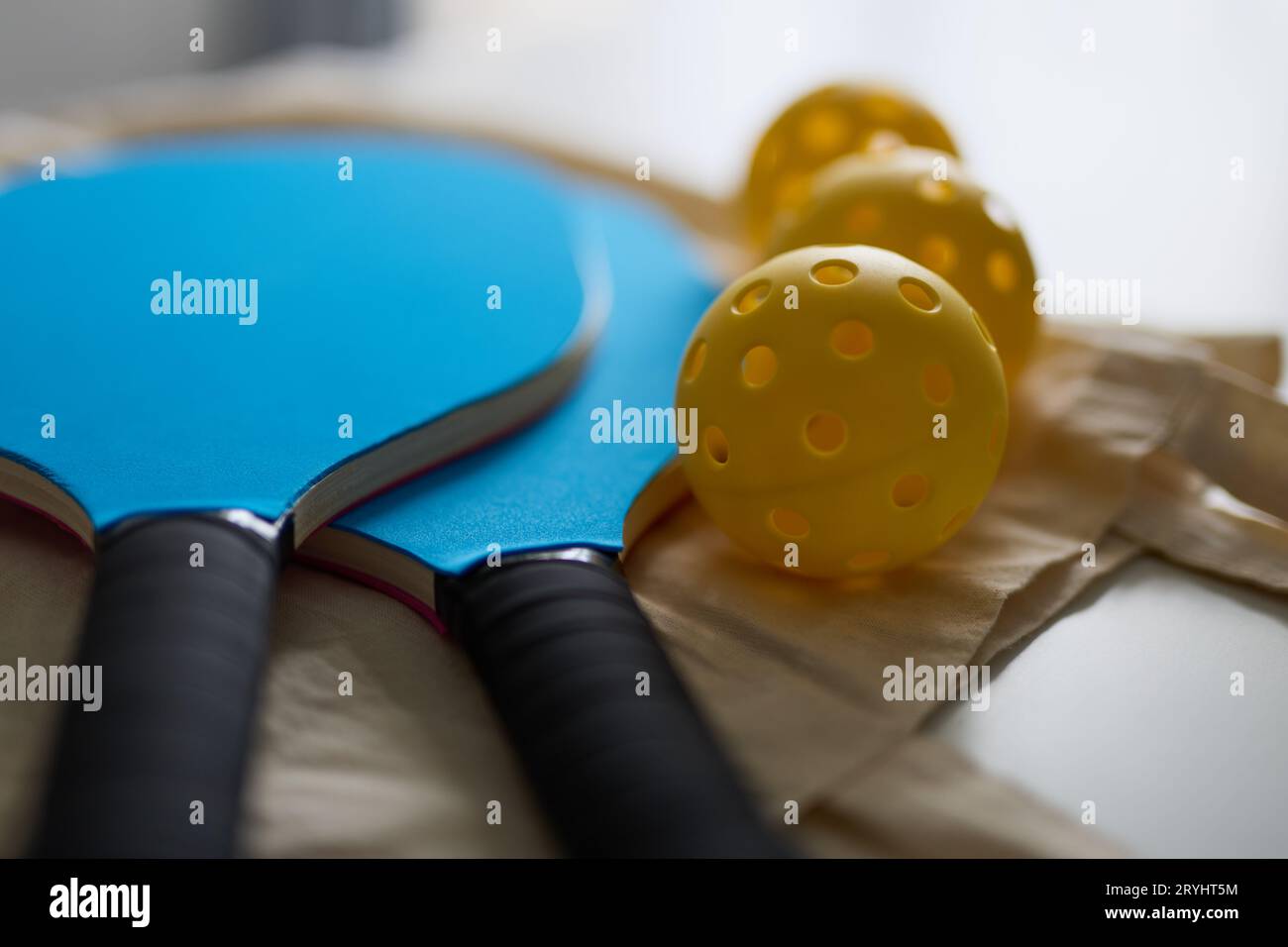 1 Pickel Ball Racket Set of balls and rackets for pickleball Stock Photo - Alamy