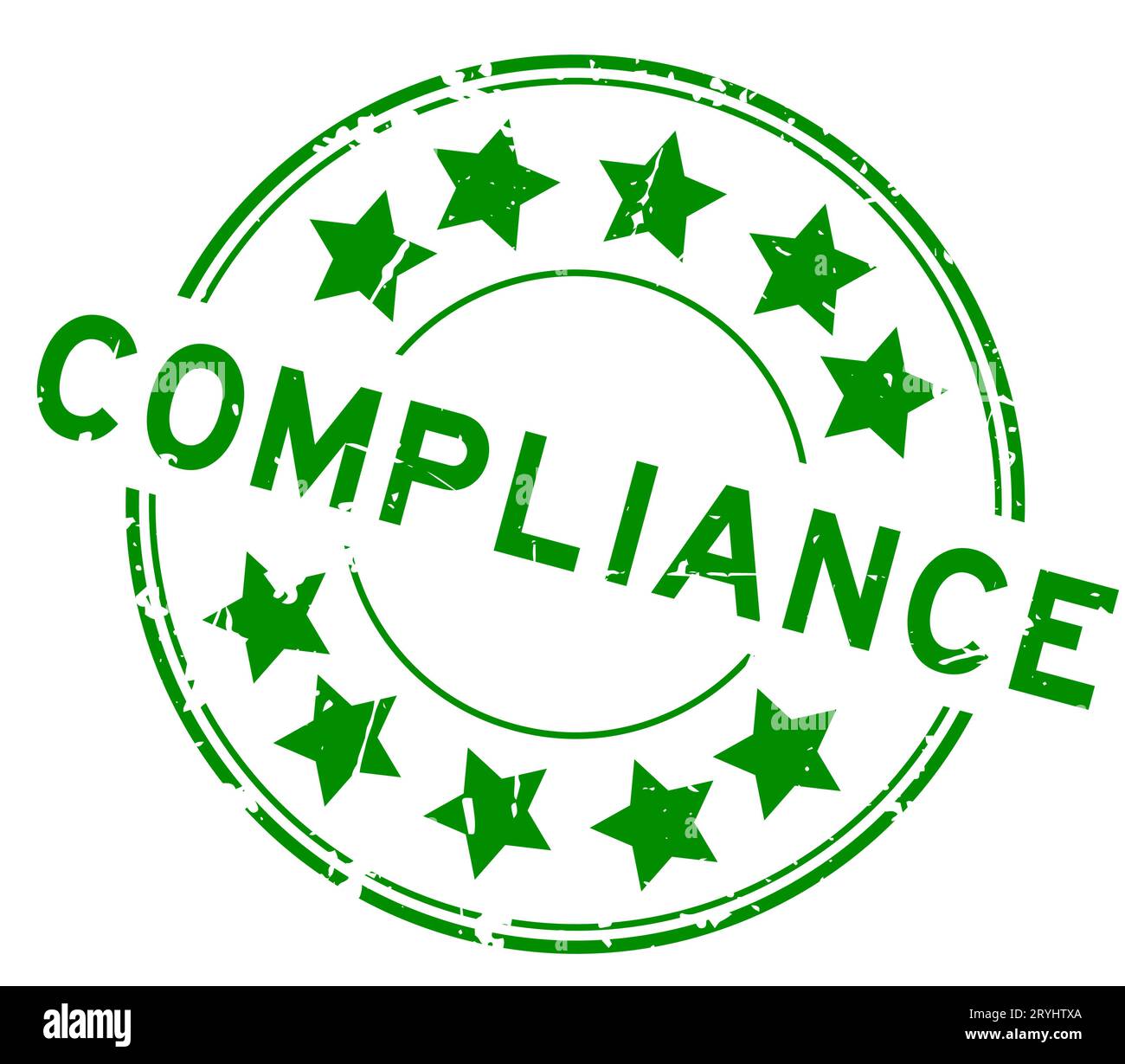 Green 5 Star Stamp with COMPLIANCE . Stock Illustration