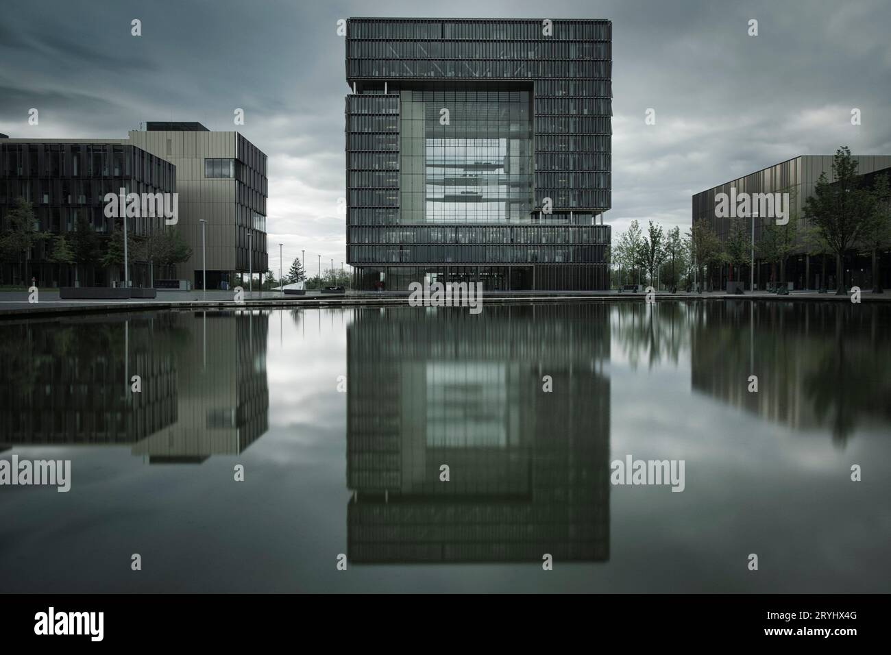 Scenic view of the headquarters of Thyssen Krupp in Essen, Germany Stock Photo
