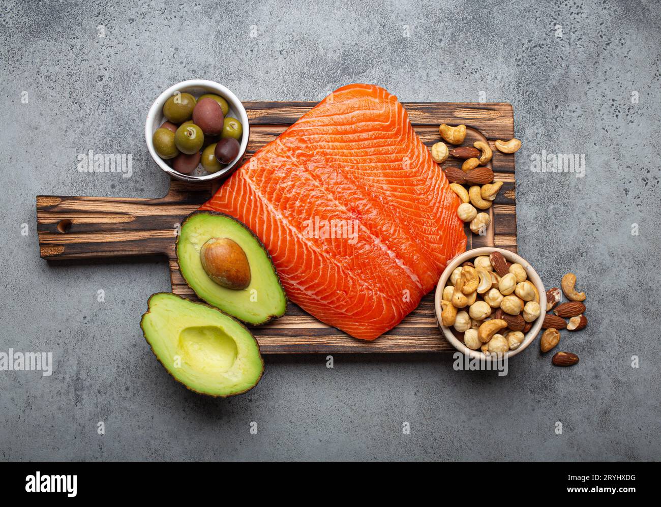 Food sources of healthy unsaturated fat fresh raw salmon fillet