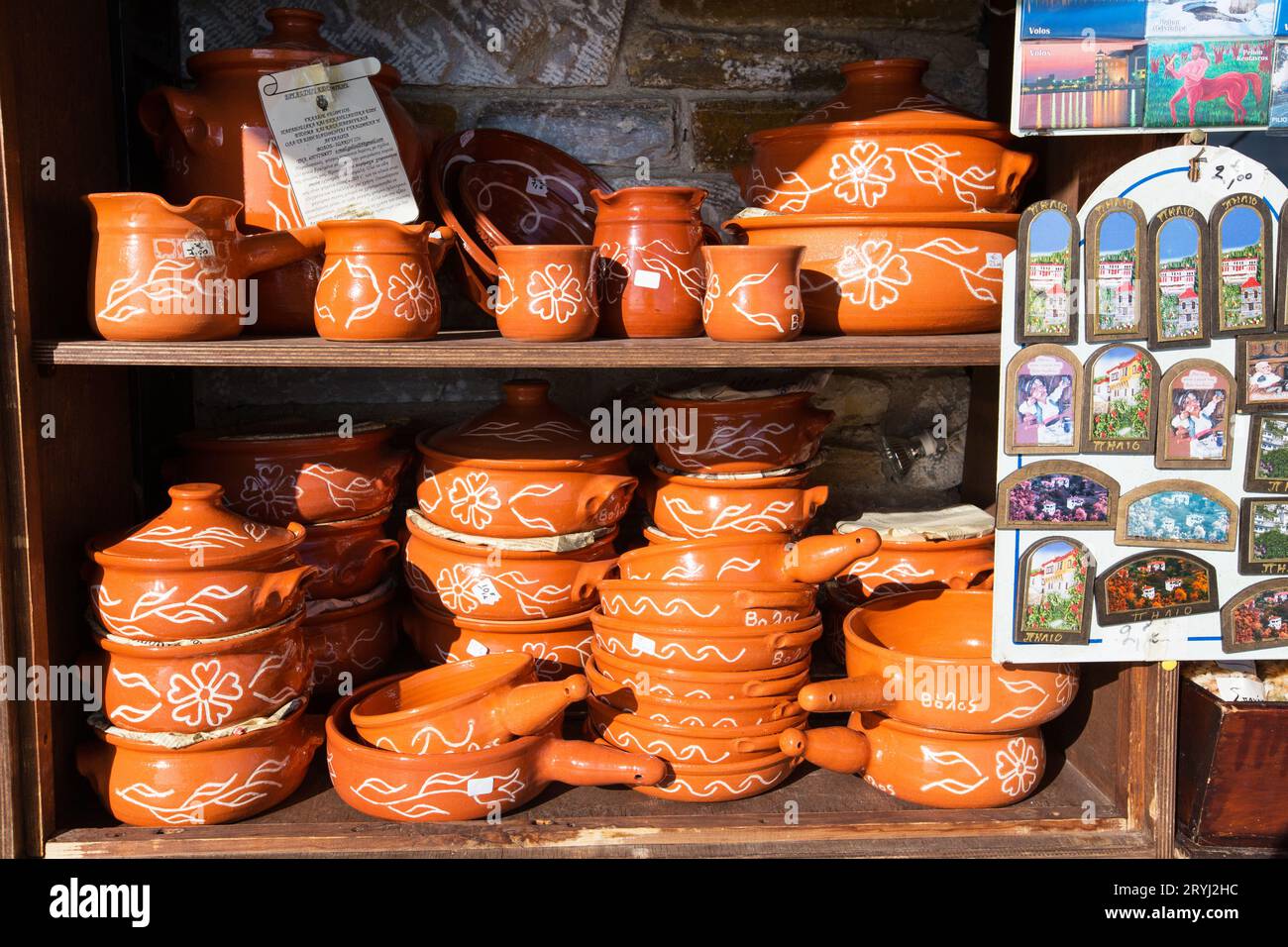 Different souvenirs in greek gift shop, Greece Stock Photo Alamy