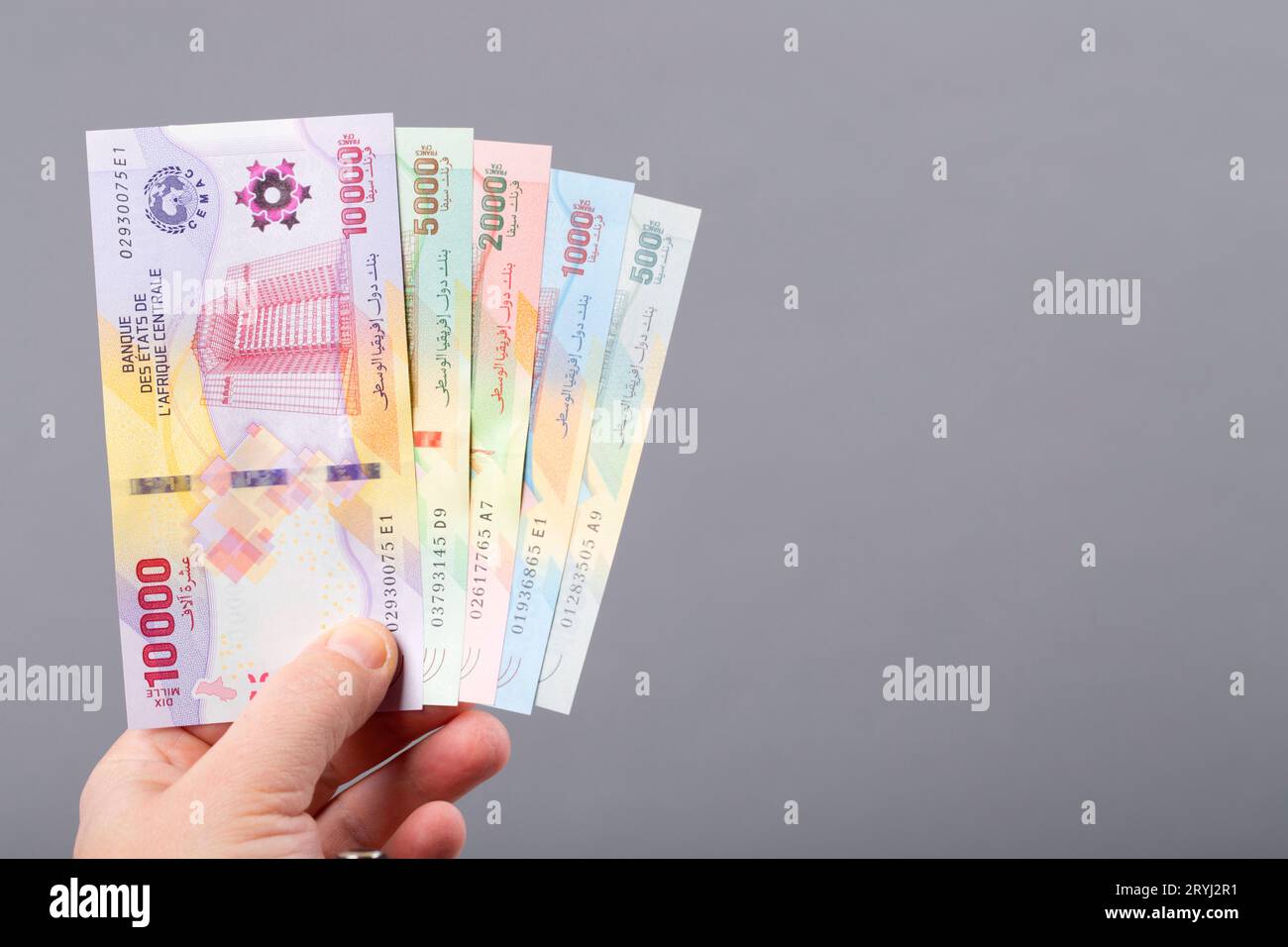 Central African States money - a business background Stock Photo