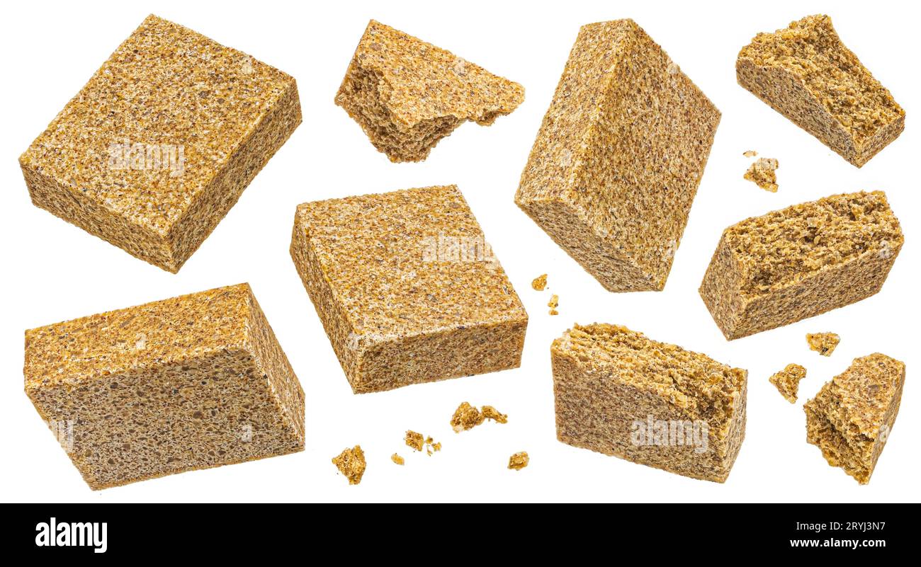 Beef bouillon cubes isolated on white background, broth concentrate