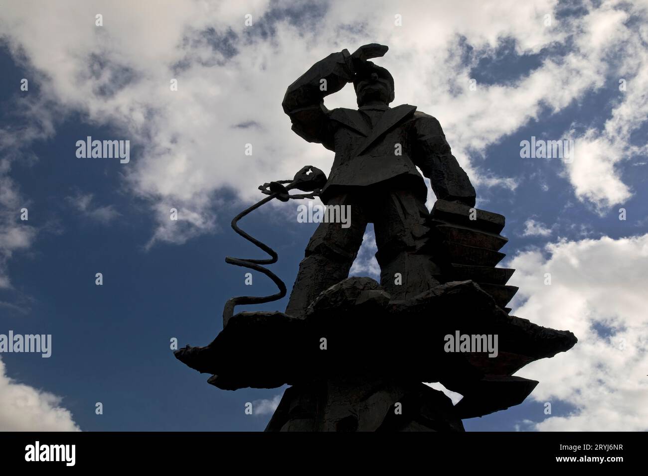 Original of the Hans Albers monument by Joerg Immendorff, Medienhafen, Duesseldorf, Germany, Europe Stock Photo