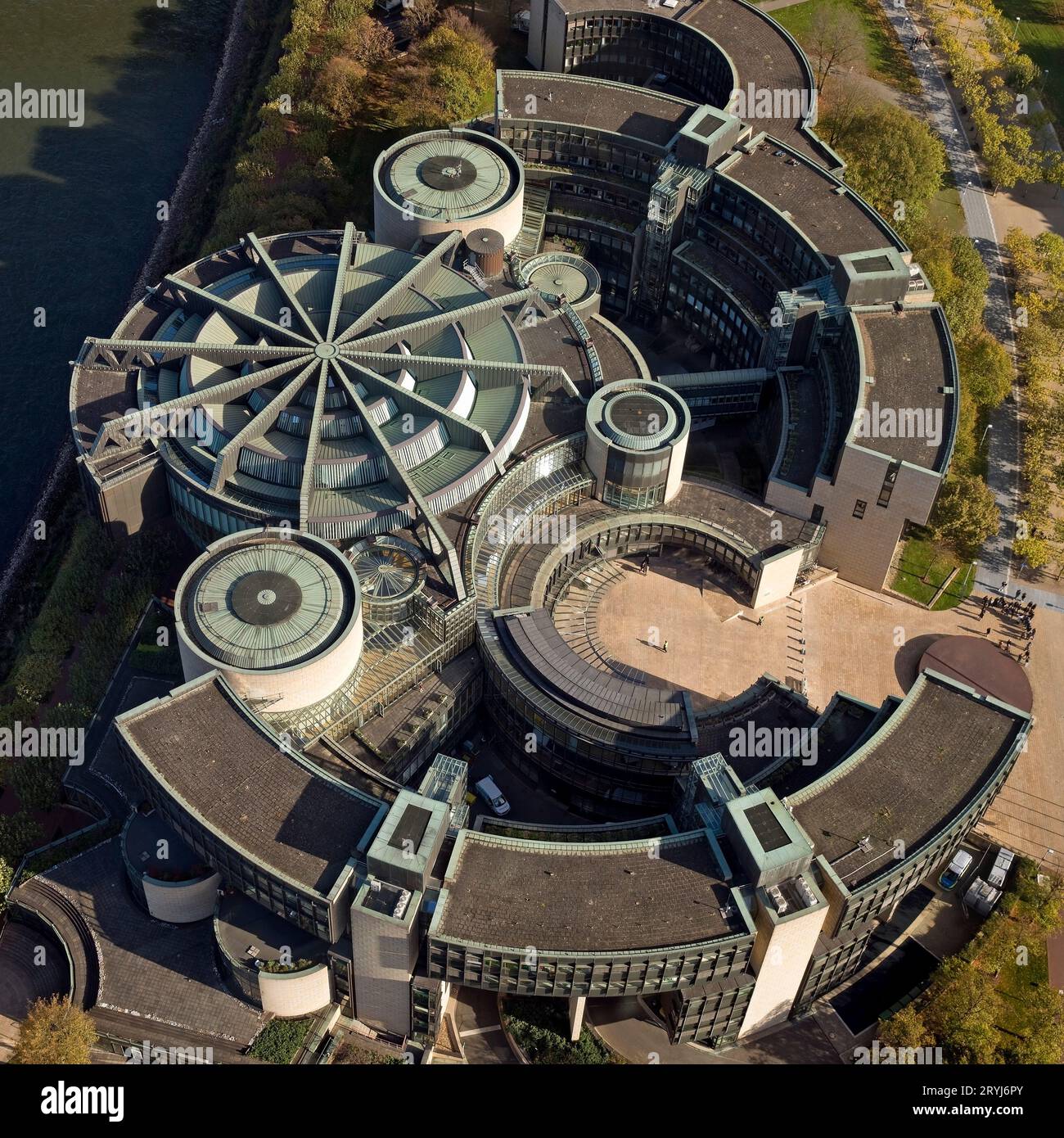 State parliament building NRW in structuralism style seen from above, Duesseldorf, Germany, Europe Stock Photo