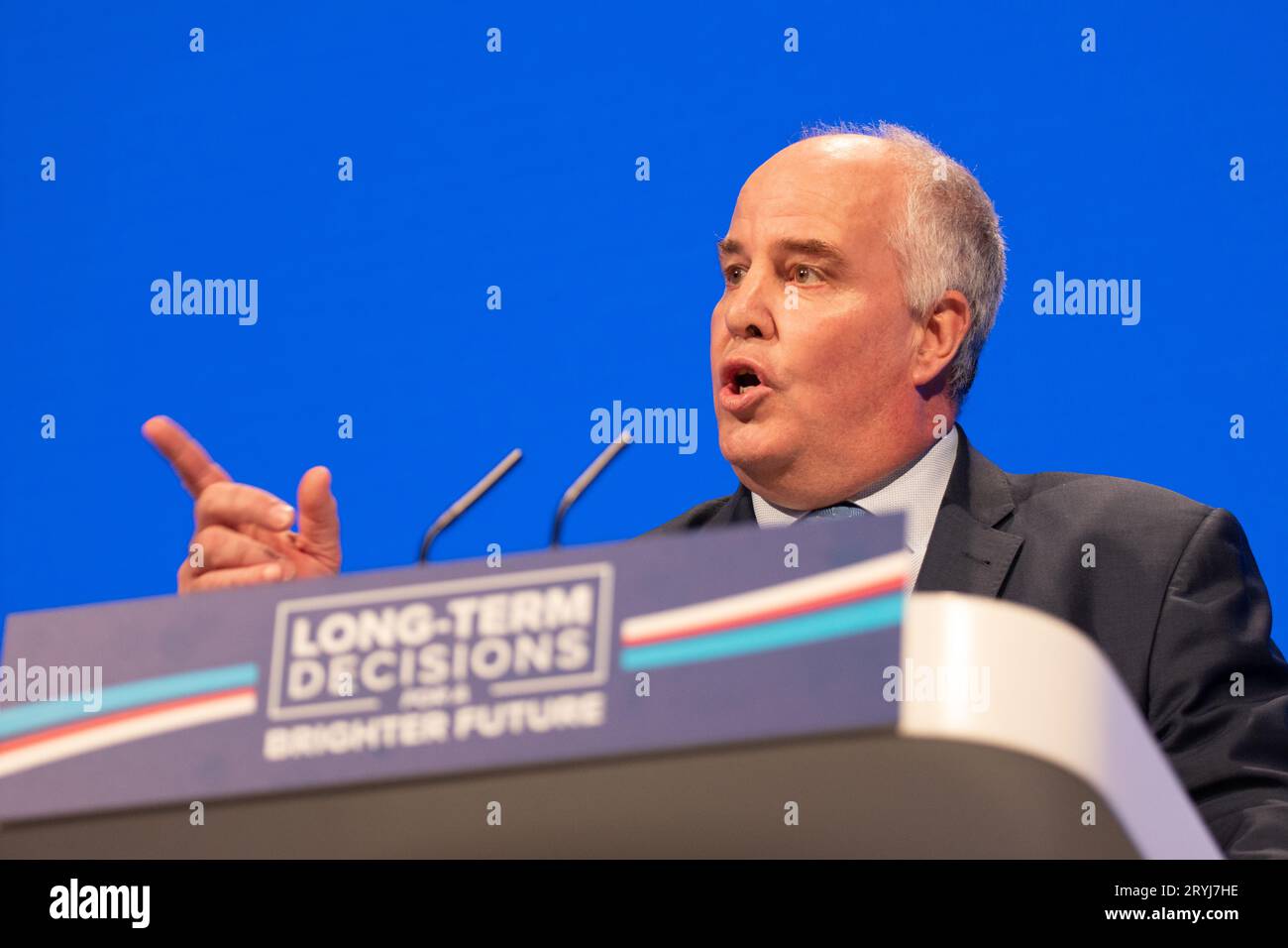 Manchester, UK. 01st Oct, 2023. Andrew RT Davies MS Leader of the welsh conservatives in the Senedd at the first day of Tory conference 2023. Manchester UK.Picture: garyroberts/worldwidefeatures.com Credit: GaryRobertsphotography/Alamy Live News Stock Photo