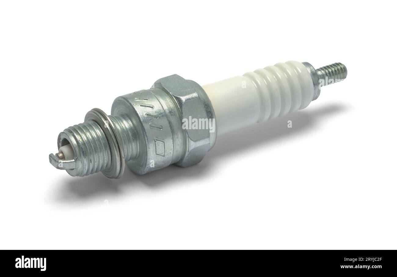 Car Spark Plug Cut Out on White Stock Photo Alamy