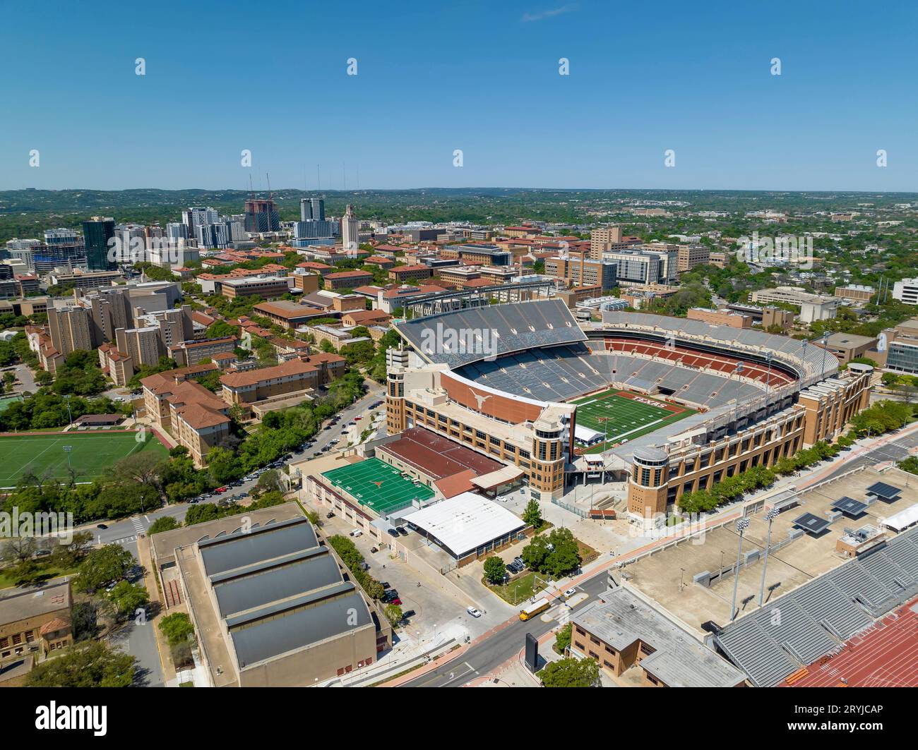 Aerial Views Darrell K Royal Memorial Stadium Stock Photo