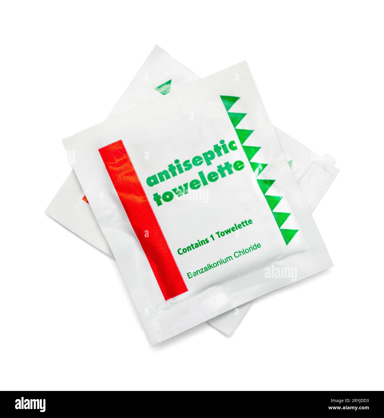 Two Antiseptic Wipes Cut Out on White Stock Photo Alamy