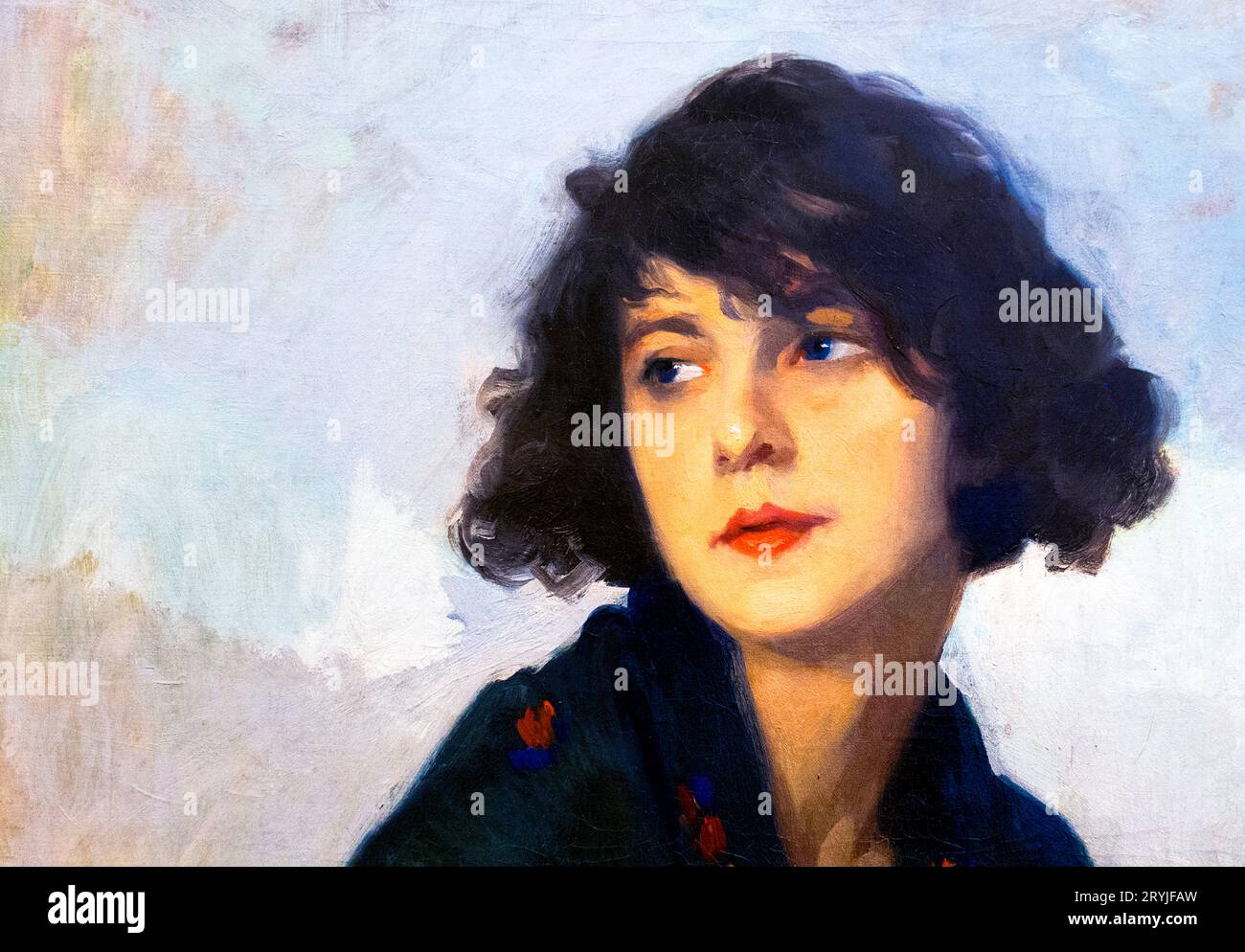 Woman with green shawl (1927) aesthetic painting by Cyprien Eugene