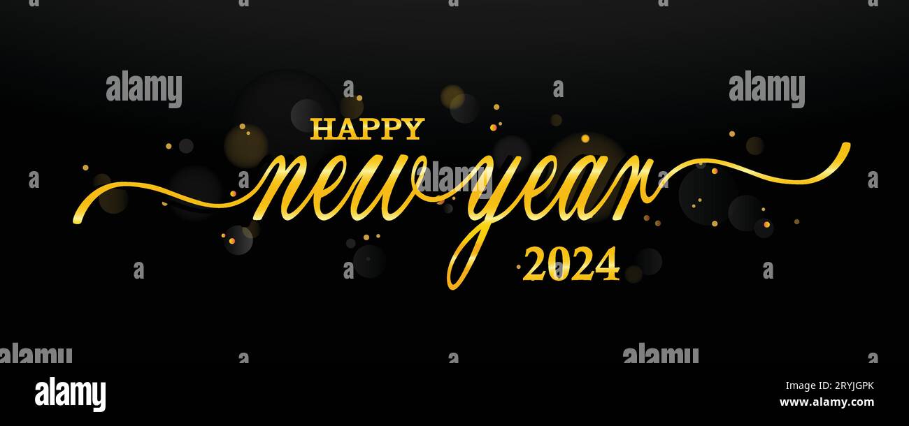 Happy new year 2024 background. Holiday greeting card design in luxury ...