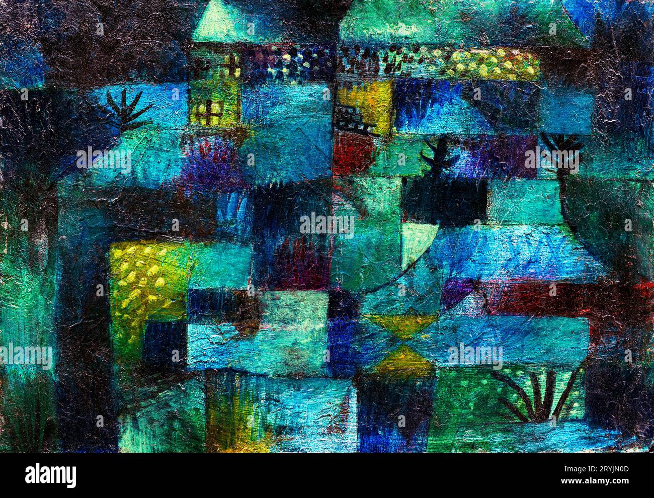 Terraced garden painting in high resolution Paul Klee. Stock Photo