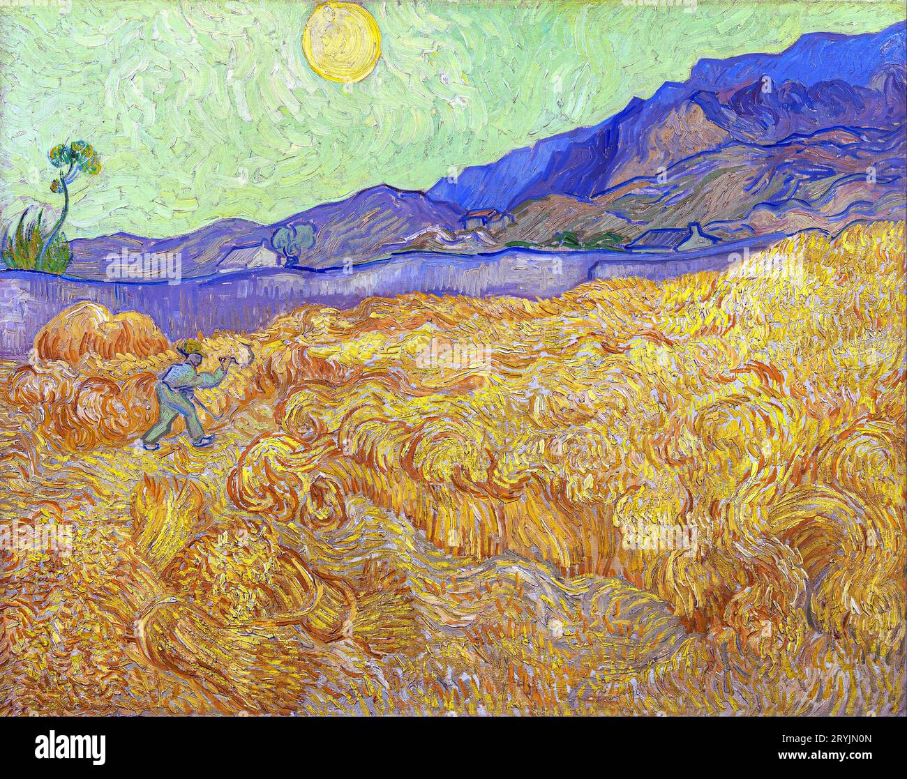 Vincent van Gogh - Wheatfield with a reaper Stock Photo
