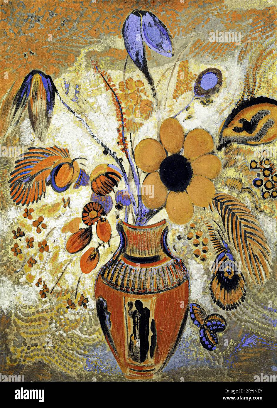 Odilon Redon, Etruscan Vase with Flowers, still life