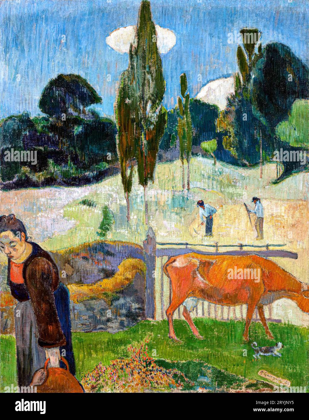 The Red Cow (1889) by Paul Gauguin. Stock Photo