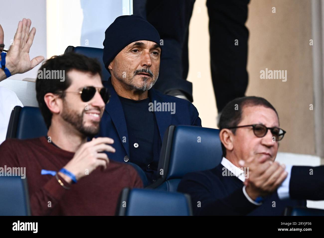 Bergamo, Italy. 1 October 2023. Luciano Spalletti, head coach of Italy national team, attends during the Serie A football match between Atalanta BC and Juventus FC. Credit: Nicolò Campo/Alamy Live News Stock Photo