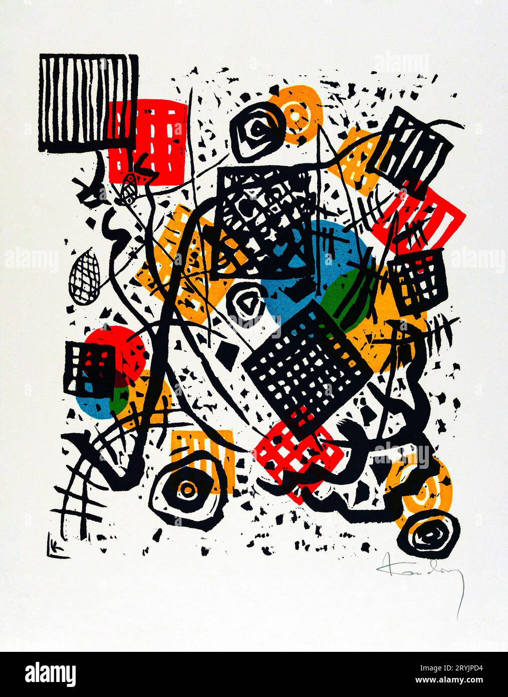 Kleine Welten V print in high resolution by Wassily Kandinsky. Stock Photo