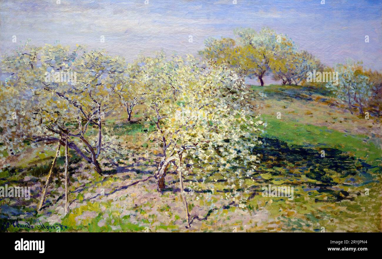 Spring Claude Monet, high resolution famous painting. Stock Photo