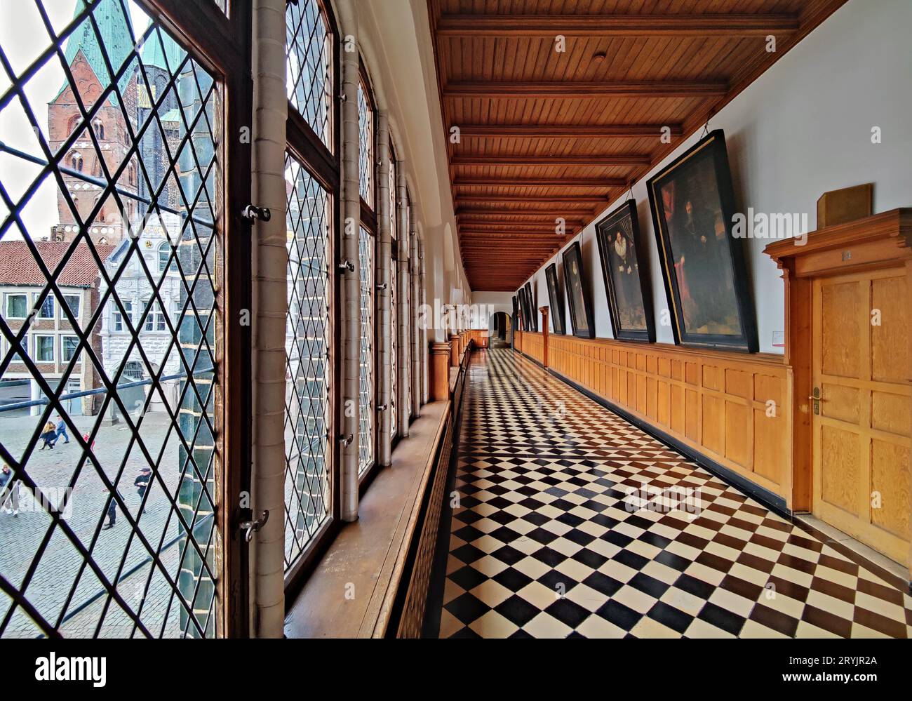 Mayor's Ahnengalerie, historic town hall, UNESCO World Heritage Site, Luebeck, Germany, Europe Stock Photo