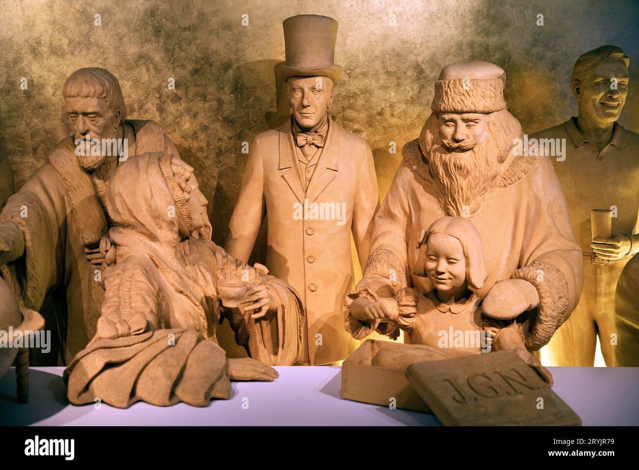 Human-sized figures made of marzipan, Niederegger Marzipan Museum, Luebeck, Germany, Europe Stock Photo
