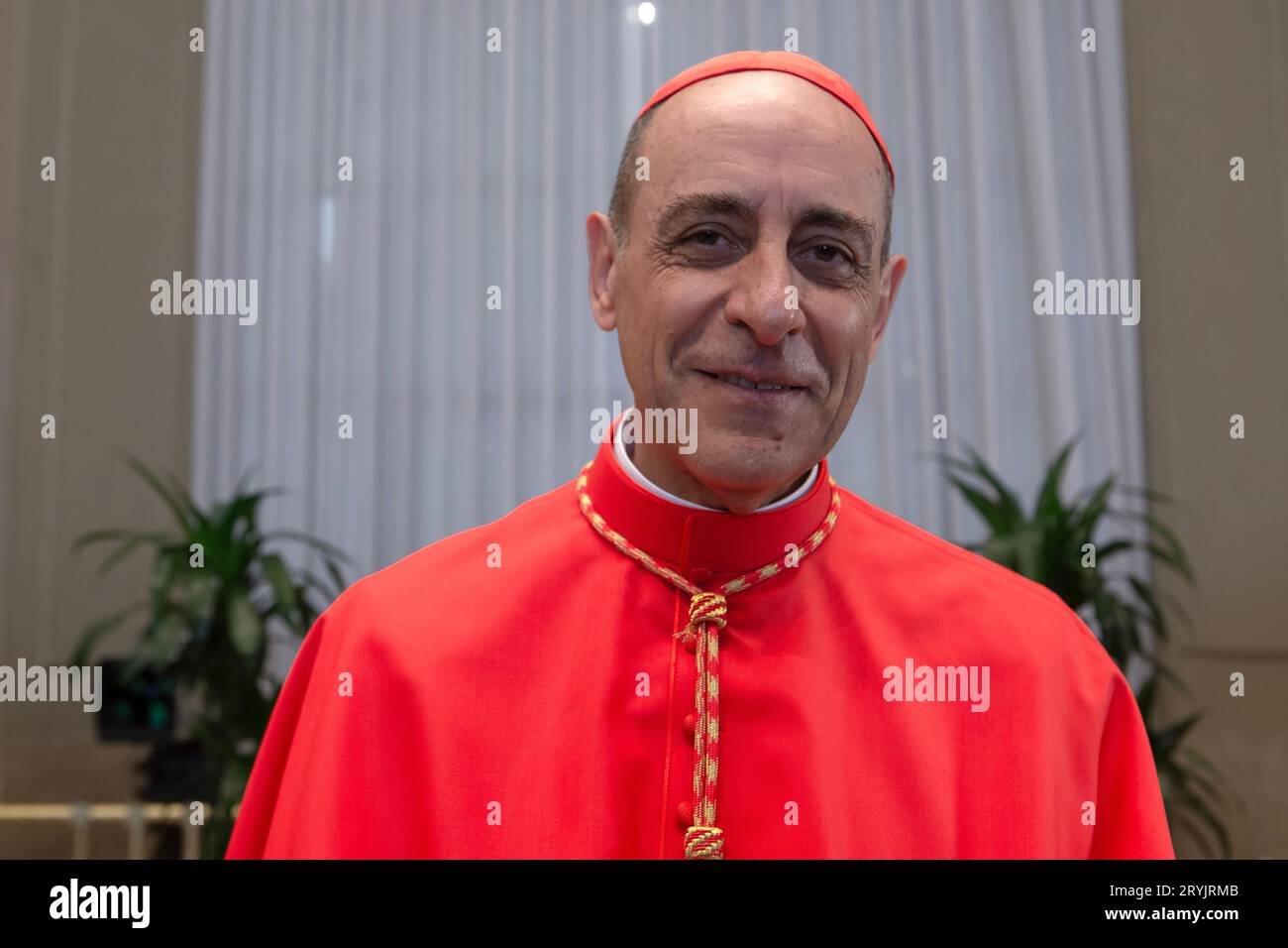 Vatican City, Vatican, 30 September 2023. Newly elected Cardinal Victor Manuel Fernandez during the courtesy visits in the Apostilic palace. Pope Francis elevates 21 new cardinals during the Ordinary Public Consistory in St. Peter's Square at the vatican. Maria Grazia Picciarella/Alamy Live News Stock Photo