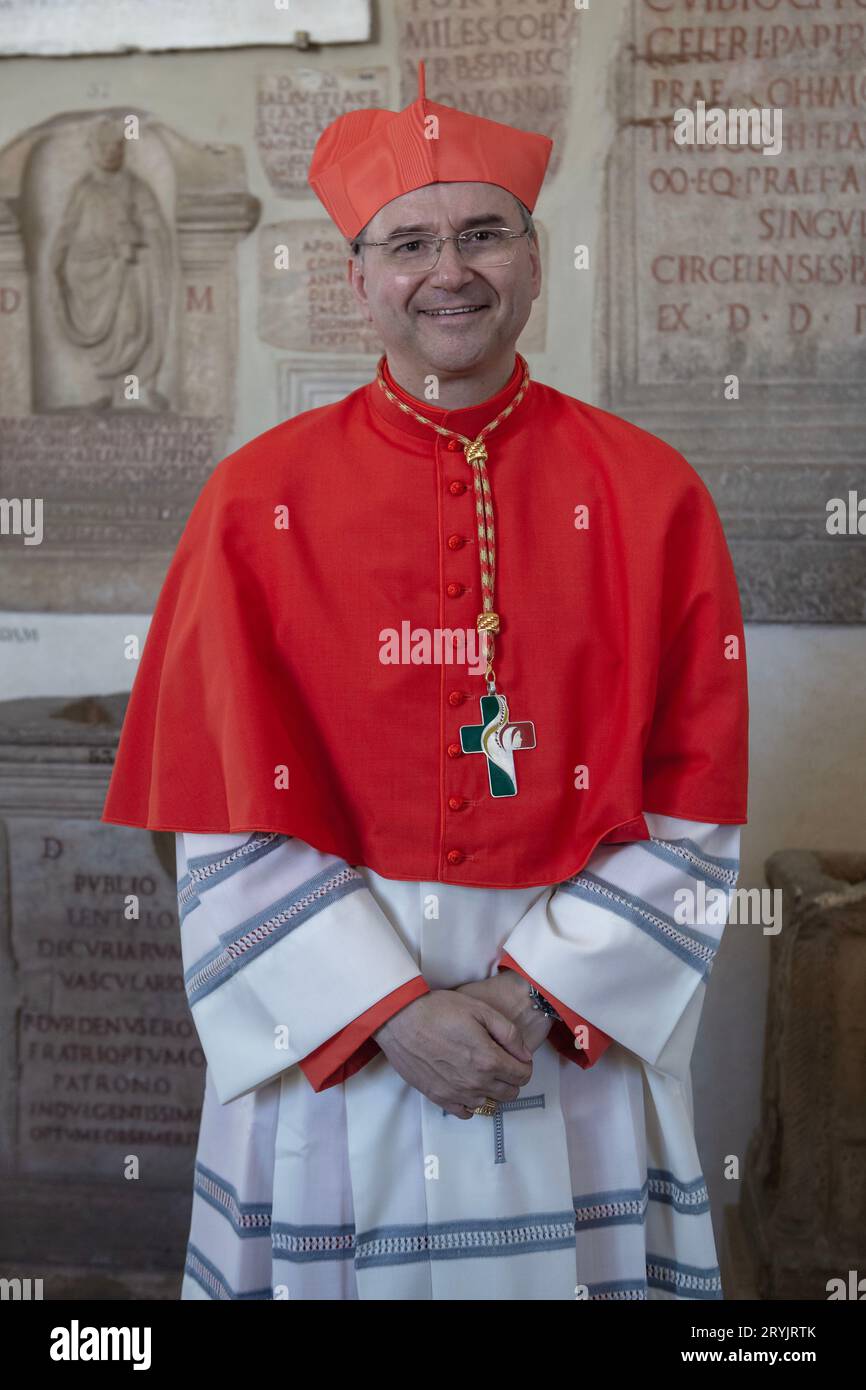 Vatican City, Vatican, 30 September 2023. Newly elected Cardinal Setubal Americo Manuel Alves Aguiar during the courtesy visits in the Apostilic palace. Pope Francis elevates 21 new cardinals during the Ordinary Public Consistory in St. Peter's Square at the vatican. Maria Grazia Picciarella/Alamy Live News Stock Photo