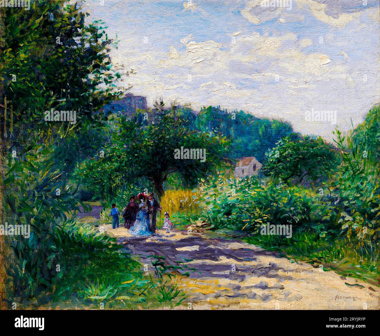 A Road in Louveciennes painting in high resolution by Pierre-Auguste Renoir Stock Photo