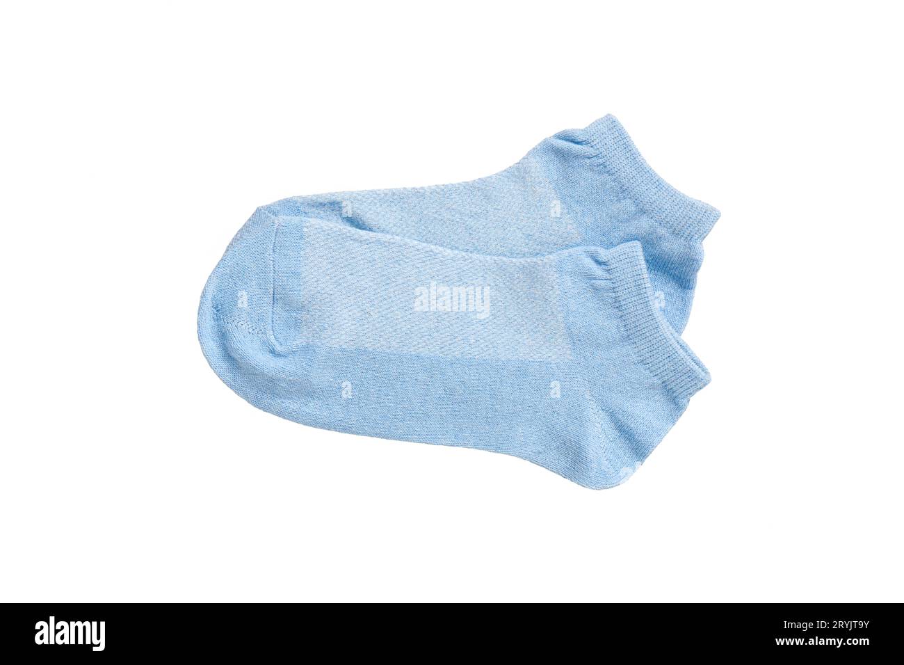 Sky blue ankle socks on white background, isolated Stock Photo