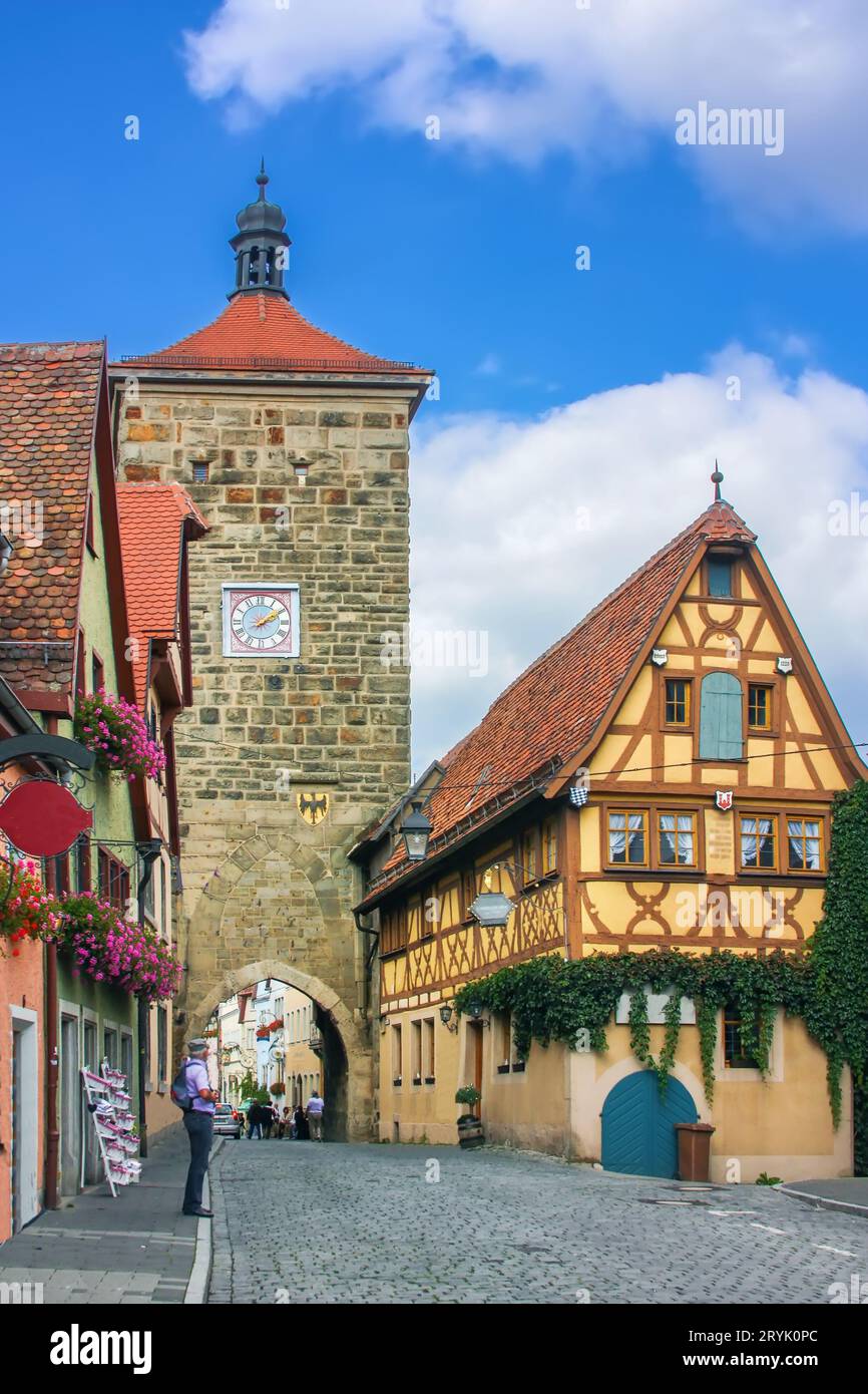 Siebersturm in Rothenburg on the river Tauber, Germany Stock Photo