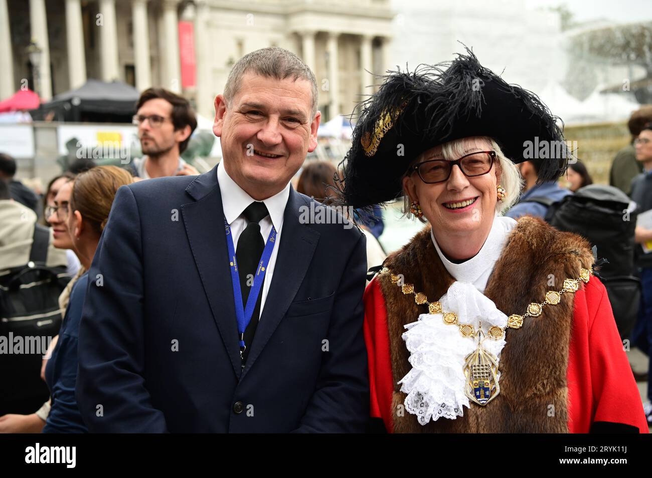 London, UK. 1st Oct, 2023. Cllr Patricia McAllister attends the Japan Matsuri Festival is back in Trafalgar Square, London, UK, for Japanese culture, dances, performances, foods, and drinks. Credit: See Li/Picture Capital/Alamy Live News Stock Photo