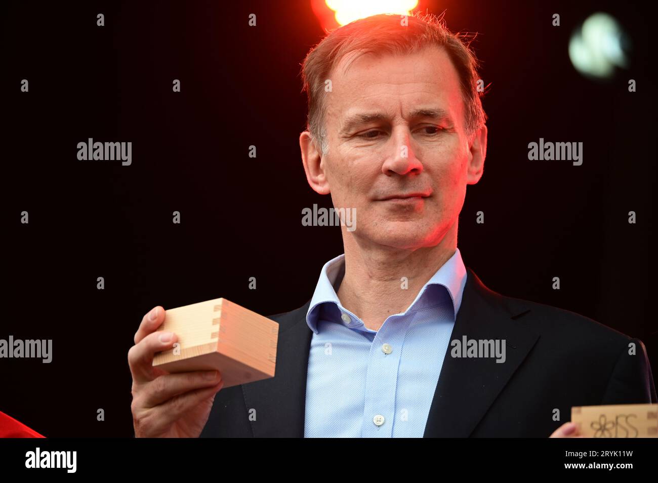 London, UK. 1st Oct, 2023. Speaker Jeremy Hunt MP at the Japan Matsuri Festival is back in Trafalgar Square, London, UK, for Japanese culture, dances, performances, foods, and drinks. Credit: See Li/Picture Capital/Alamy Live News Stock Photo