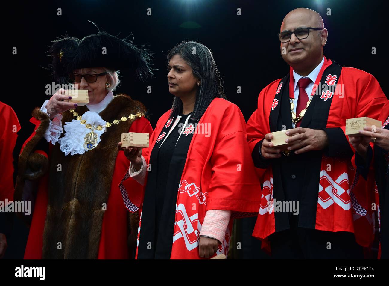 London, UK. 1st Oct, 2023. Opening Ceremony at the Japan Matsuri Festival is back in Trafalgar Square, London, UK, for Japanese culture, dances, performances, foods, and drinks. Credit: See Li/Picture Capital/Alamy Live News Stock Photo