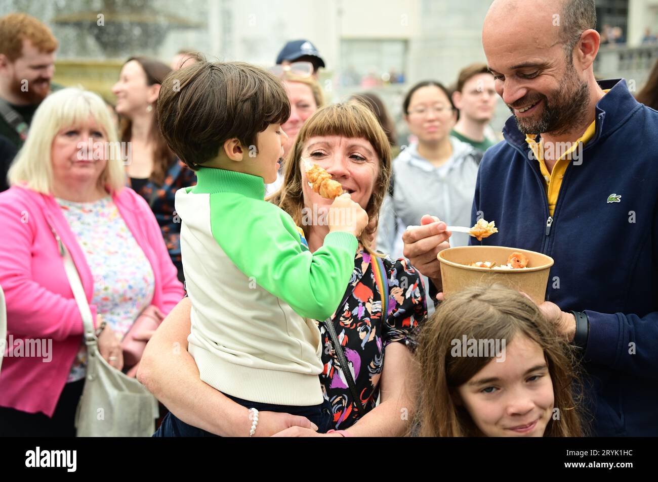 London, UK. 1st Oct, 2023. The Japan Matsuri Festival is back in Trafalgar Square, London, UK, for Japanese culture, dances, performances, foods, and drinks. Credit: See Li/Picture Capital/Alamy Live News Stock Photo
